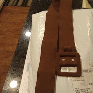 Vintage Brown Cloth Chunky Buckle Women's Belt